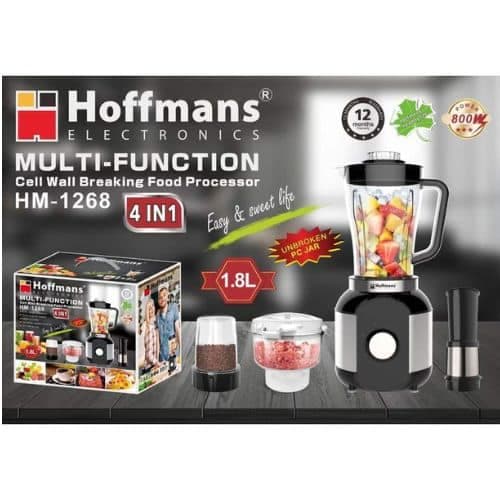 Hoffmans 4 en 1, Mixeur Electrique Multifonction 1,8L Garantie 1 mois