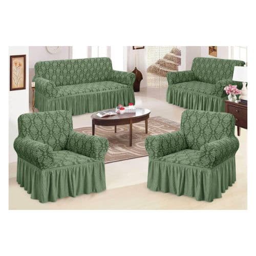 Ensemble Housse de Canapé Vert 7 Places