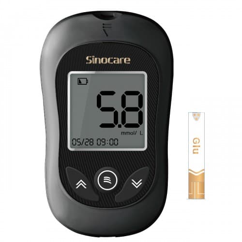 Glucomètre SINOCARE Gold AQ Plus - 50 bandelettes Gold AQ Plus, 50 lancettes, 01 Auto Piqueur