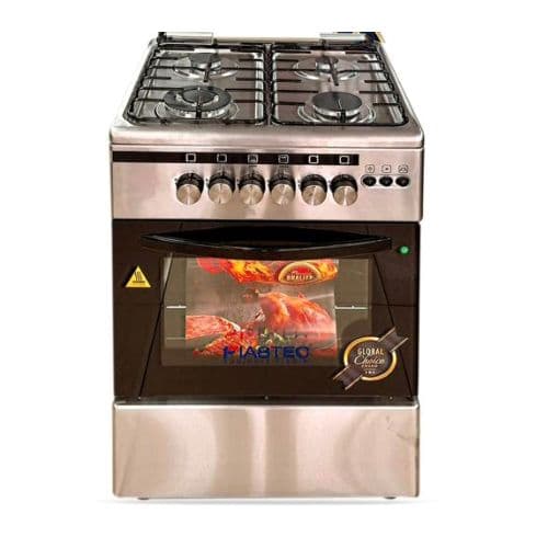 Cuisinière à Gaz Fiabtec FT-ES70-SS430 4 Foyers 60 x 60cm Four Intégré Garantie 6 Mois